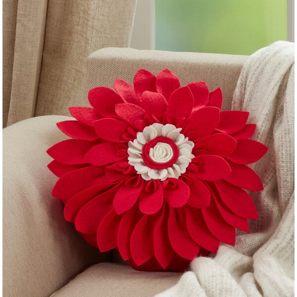 felt flower decorative pillow